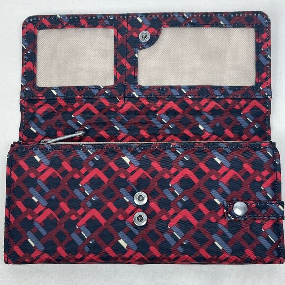 Kipling Wallet Snap Flap Geometric Red Black - Picture 4 of 15